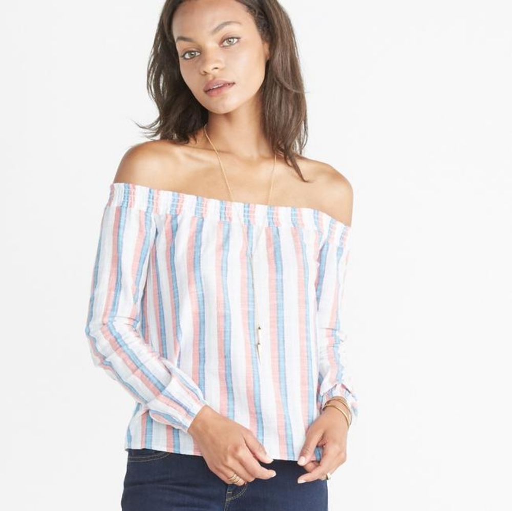 marine layer Rosalita striped off shoulder Blouse